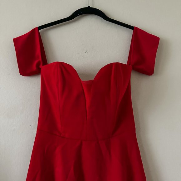 Stylestalker China Doll Off the Shoulder Red Dress Size Small - Picture 3 of 8